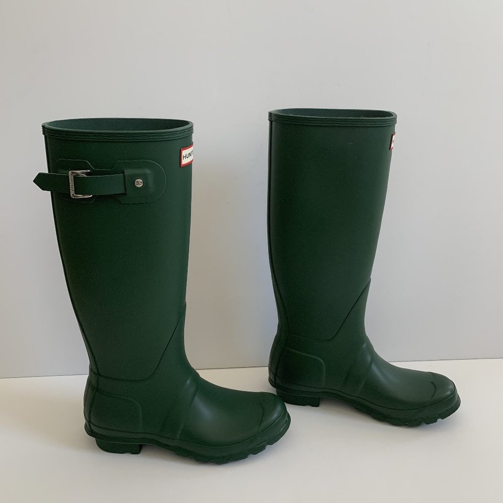 NIB Hunter Classic Green Tall Rubber Boots 38 7.5 - Picture 5 of 10